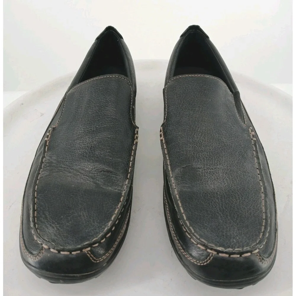 Cole Haan Venetian Driving Loafers Men's Size 14M Black Leather Moc-Toe Shoes C1